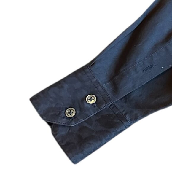 Robert Graham Navy Button-Down Shirt Long Sleeve Paisley Stripe Size Large NWOT - Picture 11 of 15